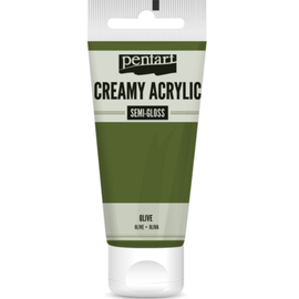 Culoare acrilica creamy semi-gloss, 60 ml, PENTART, Culoare (230): Olive - - Roveli