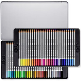 Creioane colorate STAEDTLER Karat Aquarell, cutie metalica, 60 culori/set - - Roveli