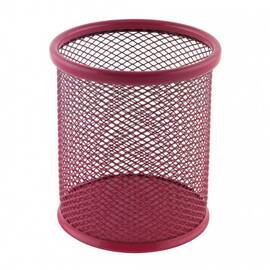 Suport instrumente de scris metalic, forma cilindrica, Mesh, colorat, ECADA, Culoare (230): Roz - - Roveli