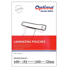 Folie laminare A3, 100 microni, 100 buc/top, OPTIMA - - Roveli