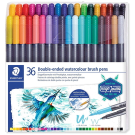 Carioci cu 2 capete STAEDTLER Watercolour, 36 culori/set - - Roveli