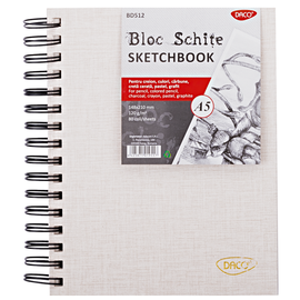 Bloc desen si schite A5 cu spirala, 120g/mp, 80 file, DACO - - Roveli