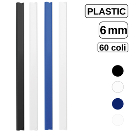 Baghete din plastic pentru legat documente, 6 mm, capacitate de legare 60 coli - - Roveli