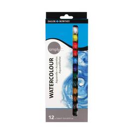 Acuarele tub 12ml, 12 culori/set, DALER ROWNEY Simply - - Roveli