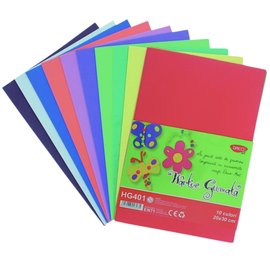 Hartie Gumata DACO 10 coli, 10 culori/set, 20x30cm - - Roveli