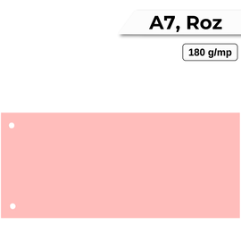 Separatoare biblioraft, 2 perforatii, 100 file/set, KOLIBRI Roz - - Roveli