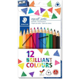 Creioane colorate STAEDTLER Ergo Soft Jumbo, 12 culori/set - - Roveli
