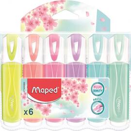 Textmarker MAPED Fluo Peps Pastel, 6 buc/set - - Roveli