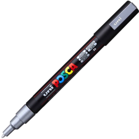 Marker Uni PC-3M Posca 0.9-1.3 mm Argintiu - - Roveli