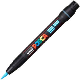 Marker pensula Uni Posca Brush  PCF-350 K Albastru Deschis M423 - - Roveli