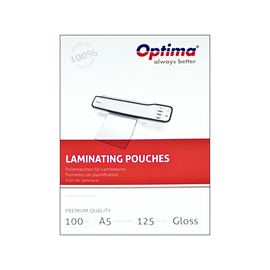 Folie laminare A5, 125 microni, 100 buc/top, OPTIMA - - Roveli