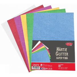 Hartie gliter super fina A4 culori / set Daco CN272 - - Roveli