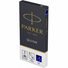 Patroane cerneala PARKER Quink, 5 buc/set, Culoare (230): Blue PERMANENT - - Roveli