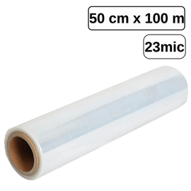 Folie stretch transparenta, 50 cm x 100 m - - Roveli