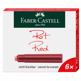 Patroane cerneala FABER-CASTELL, 6 buc/set, Culoare (230): Rosu - - Roveli