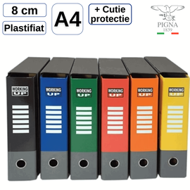 Biblioraft A4, 8 cm, in cutie, PIGNA Working Up, Culoare (230): Portocaliu - - Roveli