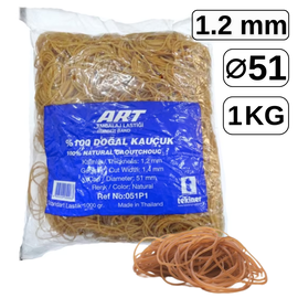Elastice pentru bani, D 51 mm x 1.2 mm, 1 Kg, ART - - Roveli