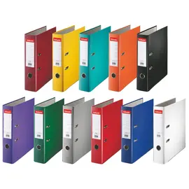 Biblioraft plastifiat, 7.5 cm ESSELTE Economy, Culoare (230): Rosu - - Roveli