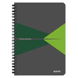 Caiet A5 cu spirala, dictando, coperta carton , 90 file, 90g/mp, LEITZ Office, Culoare (230): Verde - - Roveli