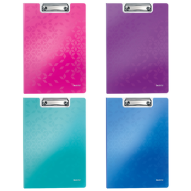 Clipboard dublu plastifiat cu buzunar, A4, LEITZ WOW Metalizat, Culoare (230): Turcoaz - - Roveli