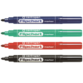 Marker flipchart cu varf rotund 2.5 mm, CENTROPEN 8550, Culoare (230): Rosu - - Roveli