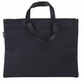 Servieta din textil cu 2 fermoare, neagra, DELI - - Roveli