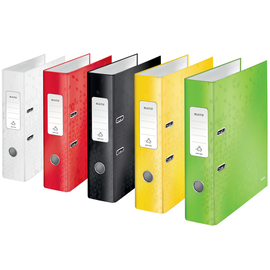 Biblioraft plastifiat 8cm, deschidere 180 grade, LEITZ WOW, Culoare (230): Negru - - Roveli