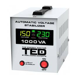 Stabilizator de tensiune retea, monofazat, 600W, 230V, 2 prize si ecran LCD, sinusoidala pura, TED Electric - - Roveli