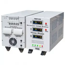 Stabilizator de tensiune, trifizat, 225V-450V, 12KW, cu ecran LCD si sinusoidala pura, TED Electric - - Roveli