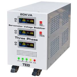 Stabilizator de tensiune, trifizat, 225V-450V, 16KW, cu ecran LCD si sinusoidala pura, TED Electric - - Roveli