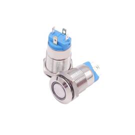 Buton din aluminiu 12V ,12mm Cod: TLB93A - - Roveli