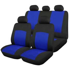 Huse Scaun Auto, 9 piese, universale, culoare Albastru-Negru - - Roveli