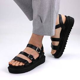 Sandale casual de dama , trendy , cu talpa voluminoasa  SK259-D9-BLACK - - Roveli