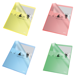 File protectie transparente, deschidere in "L", 105 microni, 25 buc/set, A4, ESSELTE, Culoare (230): Rosu - - Roveli