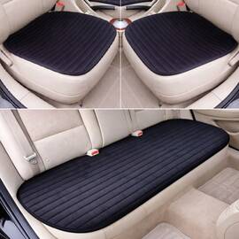 Set 3 piese, protectii scaune si bancheta auto, universale, confortabile, din material textil, culoare Neagra - - Roveli