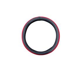 Husa volan auto  imitatie piele impletita marime M negru rosu Cod: FX98 - - Roveli