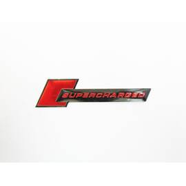 Emblema  " Supercharged "culoare Rosu  Cod:TS-105 - - Roveli