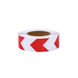 Banda reflectorizanta tip fagure alba cu sageata Rosie  10cmx25m Cod: 07R/W - - Roveli