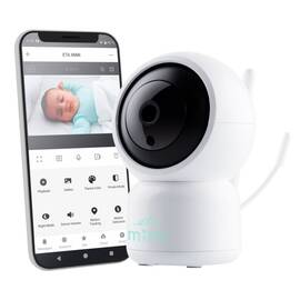 Smart baby monitor ETA MIMI 6306 90000, detectie miscare, sunet si temperatura, ZOOM, alb - - Roveli