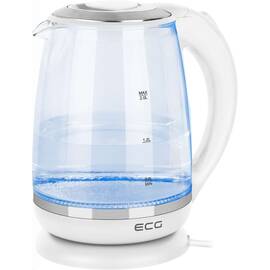 Cana electrica fierbator din sticla ECG RK 2020 alba, 2 L, 2200 W, lumina albastra de fundal - - Roveli