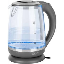 Cana electrica fierbator din sticla ECG RK 2020 gri, 2 L, 2200 W, lumina albastra de fundal - - Roveli