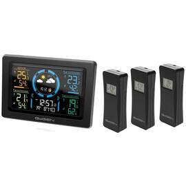 Statie meteo interior-exterior GoGEN ME 3397 B, LCD color, 3 senzori inclusi, ceas cu alarma, negru - - Roveli