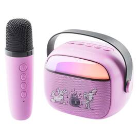 Boxa portabila pentru copii GoGEN BOB A BOBEK PARTY, 3.2 W, USB, Micro SD, microfon fara fir, 3.7V / 1200mAh , roz - - Roveli