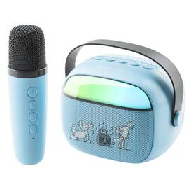 Boxa portabila pentru copii GoGEN BOB si BOBEK PARTY, 3.2 W, USB, Micro SD, microfon fara fir, 3.7V/1200mAh, albastru - - Roveli