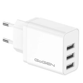 Incarcator de retea GoGEN ACH 301W, 3 x USB, 5V/3.1 A, 15.5 W, alb - - Roveli