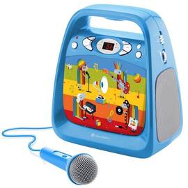 CD player cu Bluetooth si functie karaoke GoGEN DECKO, USB, MP3, Microfon, Albastru - - Roveli