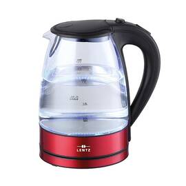 Fierbator electric LENTZ 74128, 1.7 litri, 2200W, sticla, iluminare LED, rosu - - Roveli