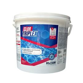 Clor lent piscina Kloer, tablete Triplex cu tripla actiune dezinfectant algicid si floculant, 92% Simclosen, dizolvare lenta, tratament apa pentru toate tipurile de piscine, 3 kg - - Roveli