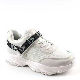 Pantofi sport pentru copii cu talpa usoara C10591-7-WHITE, Culoare (12): ALB/NEGRU, Marime (12): 35 - - Roveli