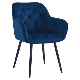 Scaun de design, tesatura Velvet albastru, FEDRIS 2 NEW - - Roveli